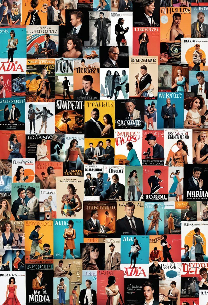 A dynamic collage of adult media evolution, showcasing vintage magazine covers transitioning into modern digital platforms like streaming services and mobile apps. Include elements such as a progression of technology from film reels to tablets, and silhouettes of diverse couples enjoying content across different eras. Overlay futuristic icons representing upcoming trends in adult media. Illustrate with vibrant colors and a sleek, modern design aesthetic. 3D, vibrant colors.